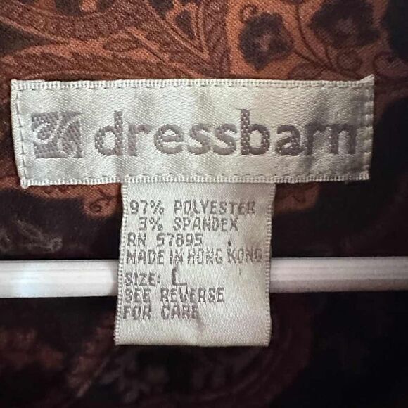 Dressbarn Paisley Mandarin Collar Zip Front Jacket - Size L - Picture 6 of 8